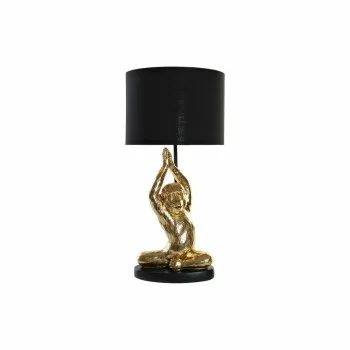 Desk lamp DKD Home Decor Black Golden Polyester Resin...