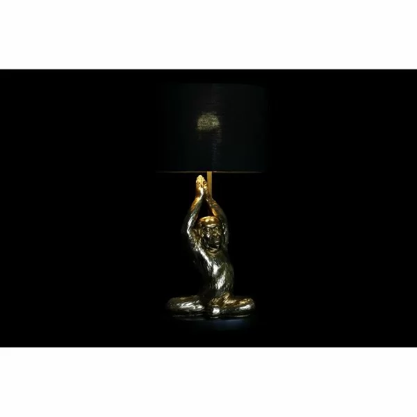 Desk lamp DKD Home Decor Black Golden Polyester Resin Monkey (25 x 25 x 48 cm)