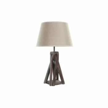 Desk lamp DKD Home Decor Wood Cotton Dark brown (35 x 35...
