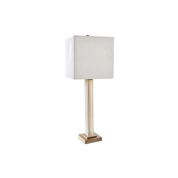 Desk lamp DKD Home Decor Beige Golden Metal Crystal 50 W 220 V 28 x 28 x 76 cm