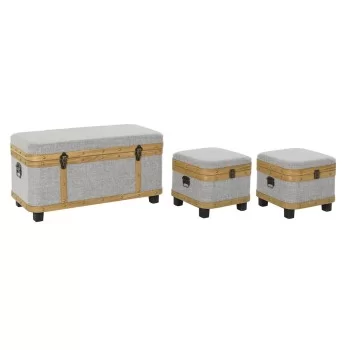 Set of Chests DKD Home Decor 80 x 42 x 42 cm Wood Polyester