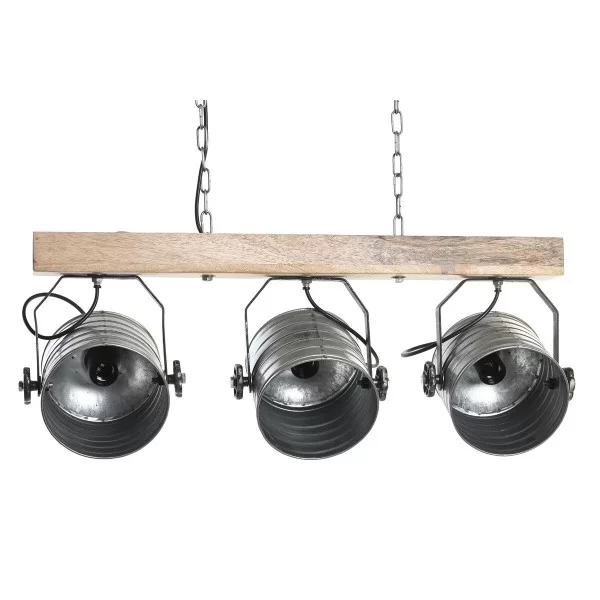 Ceiling Light DKD Home Decor Brown Silver Iron Mango wood 50 W 72 x 16 x 32 cm