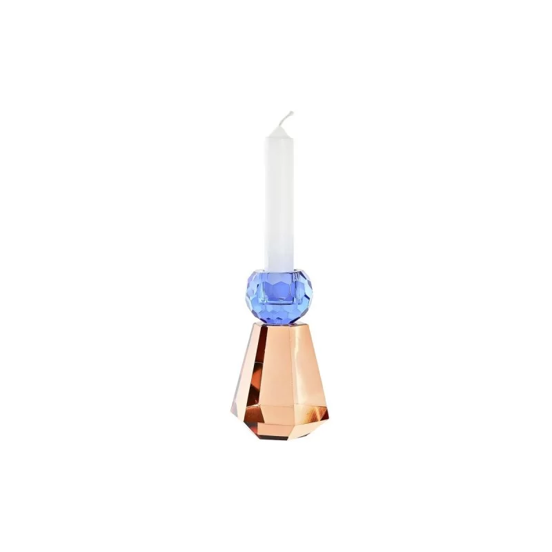 Candleholder DKD Home Decor Blue Amber...
