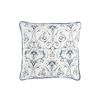 Cushion DKD Home Decor Blue White Squared Flowers...