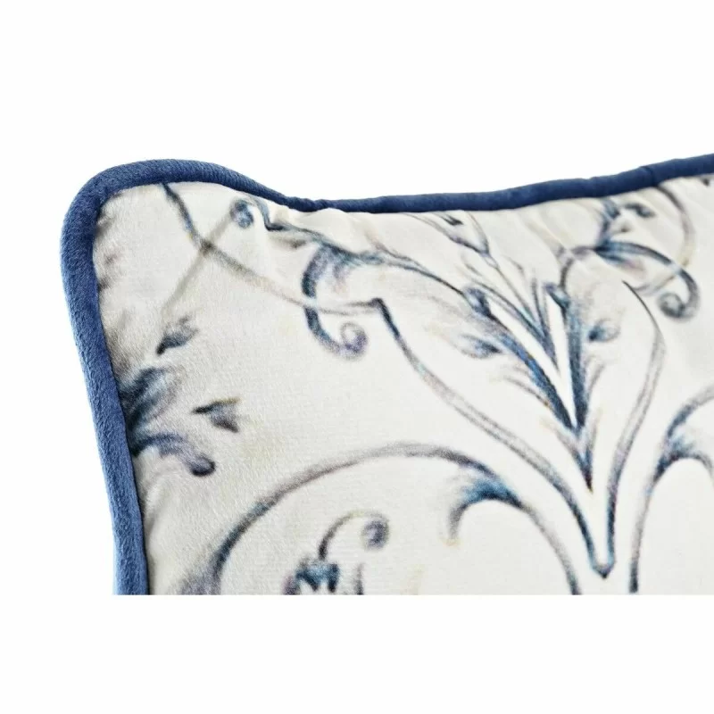 Cushion DKD Home Decor Blue White Squared...