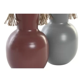 Vase DKD Home Decor 14 x 13 x 24 cm Grey Metal Terracotta... 2