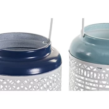 Candleholder DKD Home Decor Sky blue Navy Blue Metal 15 x... 2