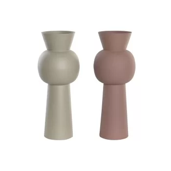 Vase DKD Home Decor Beige Pink Iron 19 x 19 x 51,5 cm (2...