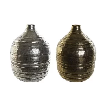Vase DKD Home Decor 20 x 20 x 28,5 cm Silver Golden...