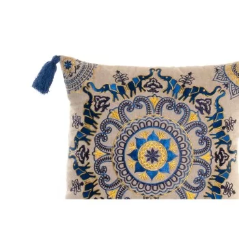 Cushion DKD Home Decor Orange Sky blue Navy Blue Mandala... 2