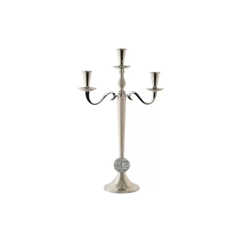 Candle Holder DKD Home Decor 30 x 12 x 46 cm Silver Aluminium Chromed