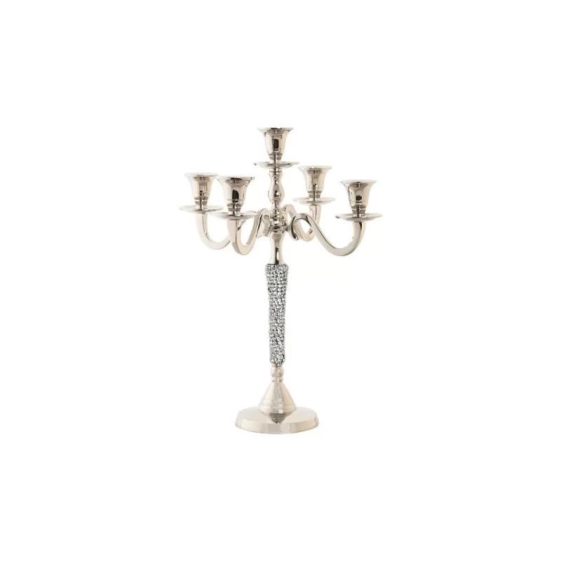 Candle Holder DKD Home Decor Silver Aluminium Acrylic 26 x 26 x 36 cm