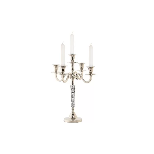 Candle Holder DKD Home Decor Silver Aluminium Acrylic 26 x 26 x 36 cm