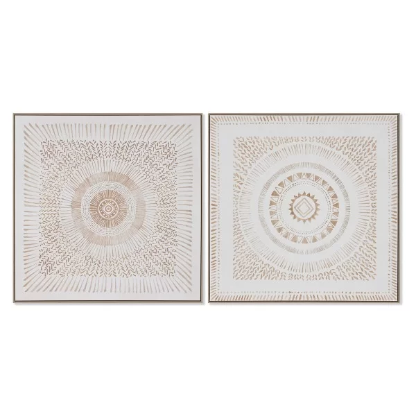 Painting Home ESPRIT Mandala Scandinavian 100 x 4 x 100 cm (2 Units)