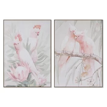 Painting Home ESPRIT Parrot Tropical 100 x 4 x 140 cm (2...