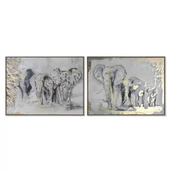 Painting Home ESPRIT Elephant Colonial 100 x 4 x 75 cm (2...