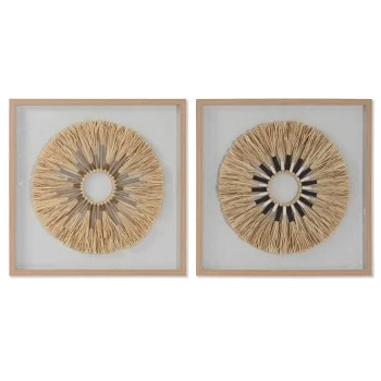Painting Home ESPRIT Modern Circles 60 x 3,5 x 60 cm (2...