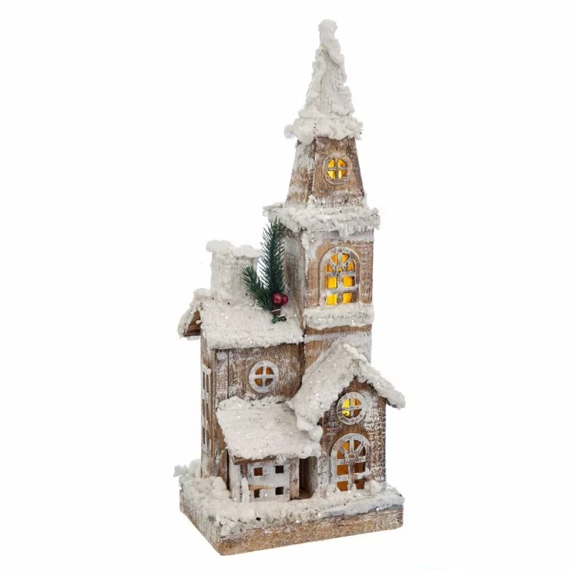 Christmas bauble White Beige Wood House 18 x 12...