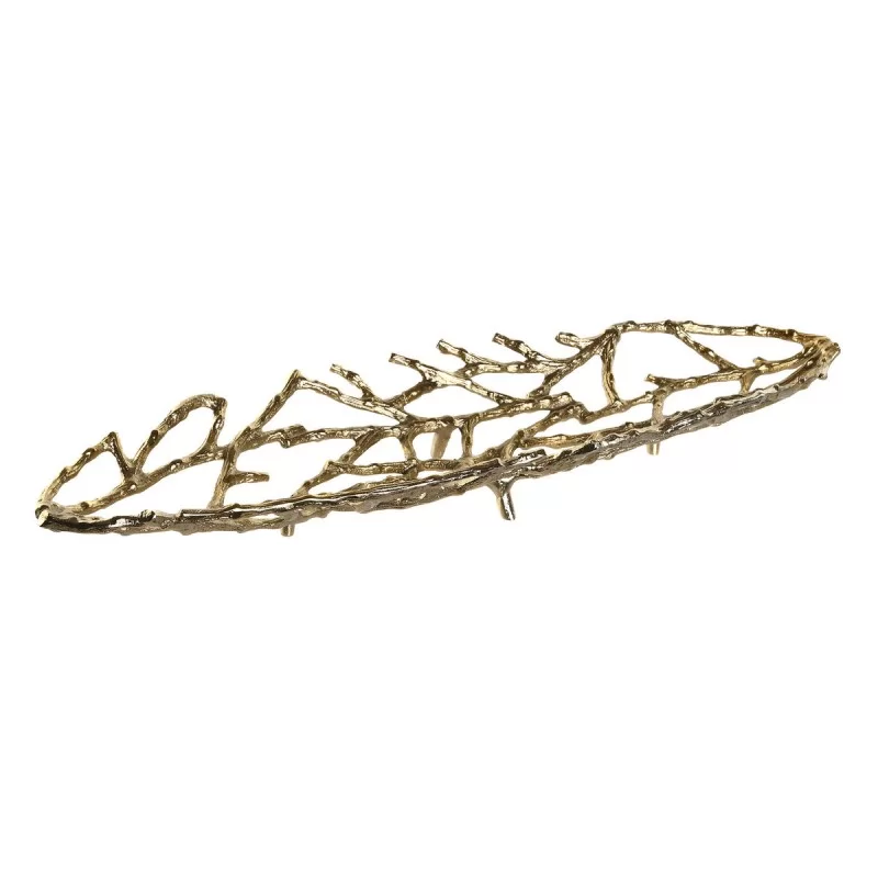 Centerpiece DKD Home Decor Golden Modern Leaf of a plant 58 x 17 x 7 cm