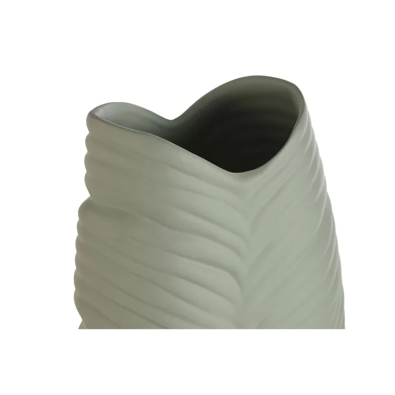 Vase Home ESPRIT Green Stoneware Tropical Leaf...