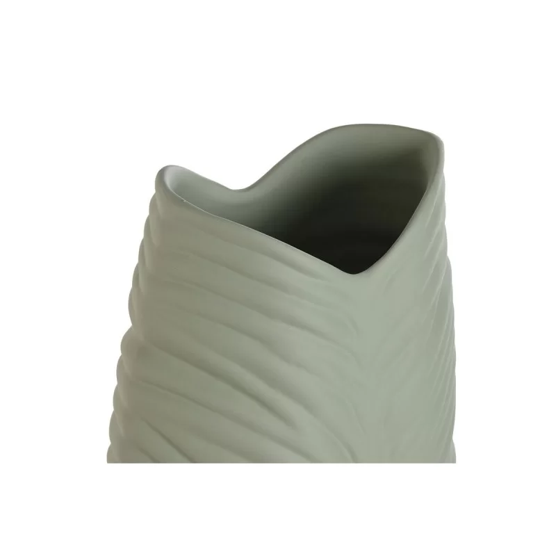 Vase Home ESPRIT Green Stoneware Tropical Leaf...