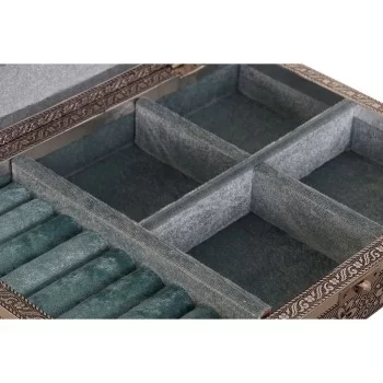 Jewelry box DKD Home Decor Silver Sky blue Wood Aluminium... 2