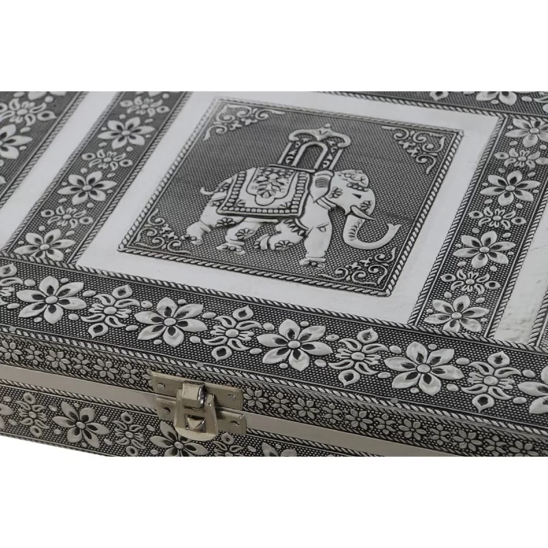 Jewelry box DKD Home Decor Silver Sky blue Wood...