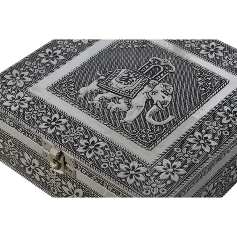 Jewelry box DKD Home Decor Silver Sky blue Wood...