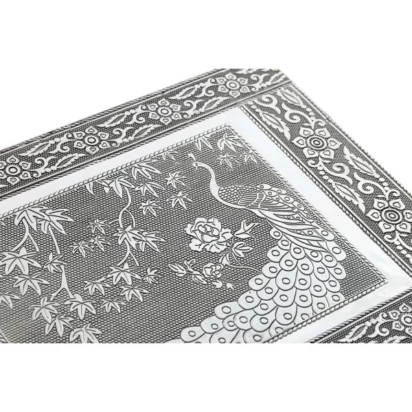 Jewelry box Home ESPRIT Green Silver Wood Aluminium 27,5 x 21 x 7,6 cm