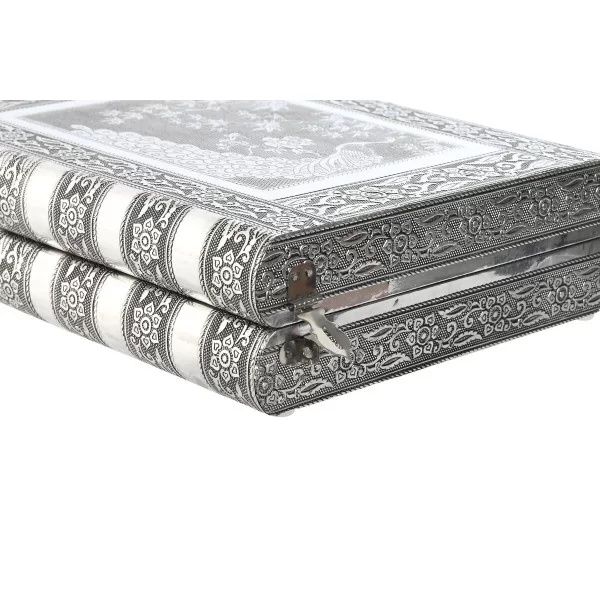 Jewelry box Home ESPRIT Green Silver Wood Aluminium 27,5 x 21 x 7,6 cm