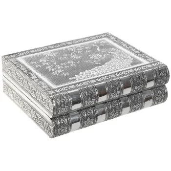 Jewelry box Home ESPRIT Green Silver Wood Aluminium 22,5...