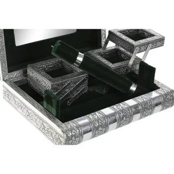 Jewelry box Home ESPRIT Green Silver Wood Aluminium 22,5... 2