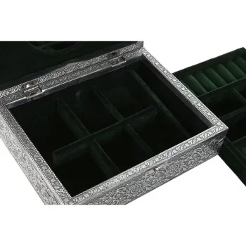 Jewelry box Home ESPRIT Green Silver Wood Aluminium 22,5... 2