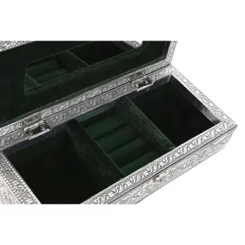 Jewelry box Home ESPRIT Green Silver Wood Aluminium 22,5... 2