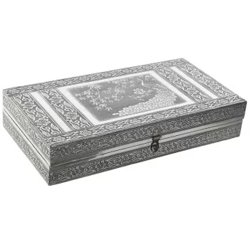 Jewelry box Home ESPRIT Green Silver Wood Aluminium 38 x...