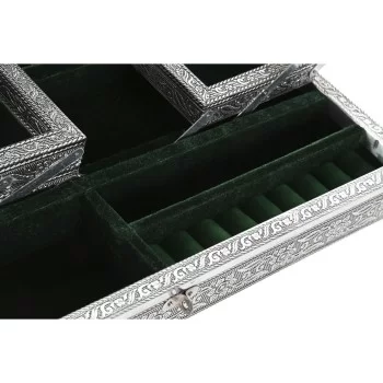 Jewelry box Home ESPRIT Green Silver Wood Aluminium 38 x... 2