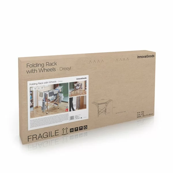 Folding Vertical Clothes Dryer with Wheels Dreeyl InnovaGoods 38 Bars White (Refurbished B)