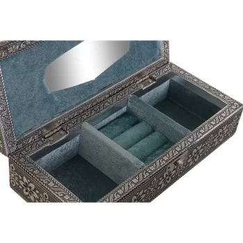 Jewelry box DKD Home Decor Silver Sky blue Wood Aluminium... 2