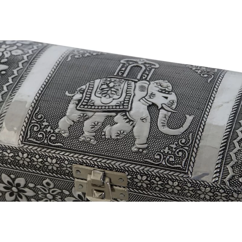 Jewelry box DKD Home Decor Silver Sky blue Wood...