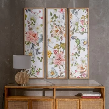 Canvas Flowers 102 x 1,8 x 120 cm (3 Units) 2