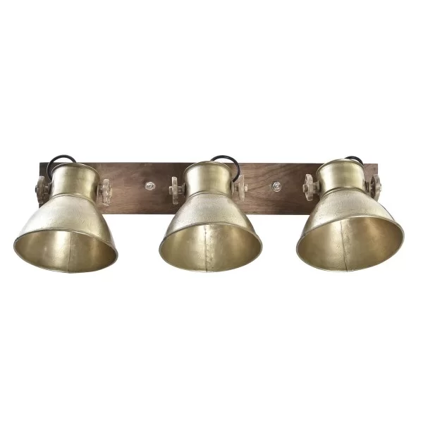 Wall Lamp DKD Home Decor Brown Golden Metal Mango wood 50 W Loft 220 V 64 x 17 x 26 cm