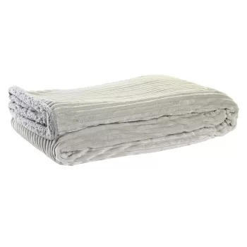 Blanket DKD Home Decor 150 x 200 x 2 cm Beige Light grey...