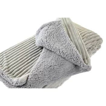 Blanket DKD Home Decor 150 x 200 x 2 cm Beige Light grey... 2