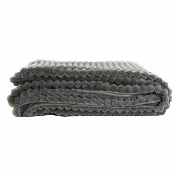 Blanket DKD Home Decor 150 x 200 x 2 cm Grey Basic 2
