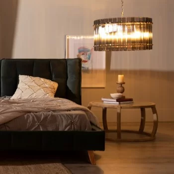 Ceiling Light 76 x 76 x 39 cm Crystal Metal Silver 2