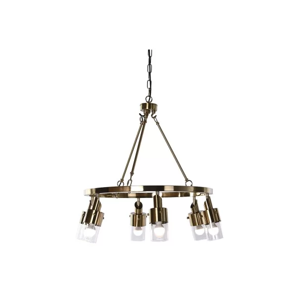 Ceiling Light DKD Home Decor 66 x 66 x 60 cm Crystal Golden Metal 40 W