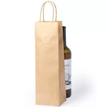Paper Bag Fama Brown With handles 10 x 10 x 36 cm (25 Units) 2