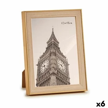 Photo frame 15,6 x 2 x 20,7 cm Golden Brown Plastic Glass...