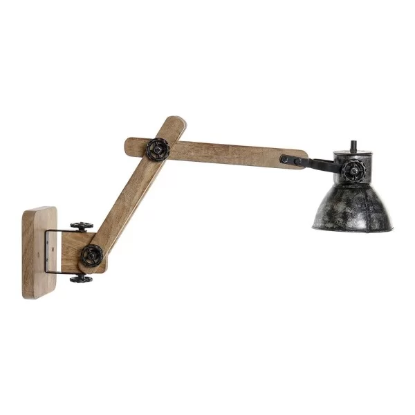 Wall Lamp DKD Home Decor Black Grey Natural Wood Metal 25 W Vintage 220 V 18 x 78 x 37 cm