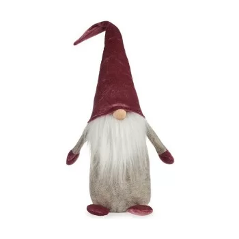 Decorative Figure Gnome Grey Maroon White Wood Sand 14 x...